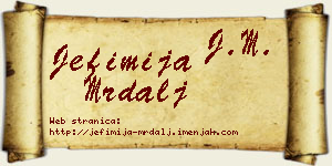 Jefimija Mrdalj vizit kartica